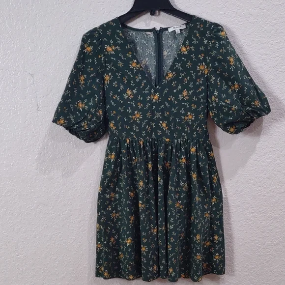 MADEWELL Floral Green Dress - Picture 3 of 16